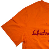 サルヴァトーレ・フェラガモ Salvatore Ferragamo フロントラバーロゴ半袖Tシャツ 0727086 オレンジ コットン レディース 半袖Ｔシャツ