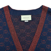 グッチ GUCCI インターロッキングGラメニットカーディガン 605910 ネイビー ウール メンズ カーディガン