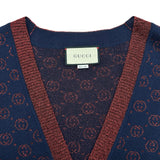 グッチ GUCCI インターロッキングGラメニットカーディガン 605910 ネイビー ウール メンズ カーディガン