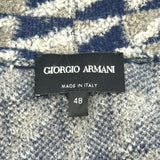 ジョルジオアルマーニ GIORGIO ARMANI 総柄ニットカーディガン グレー メンズ カーディガン