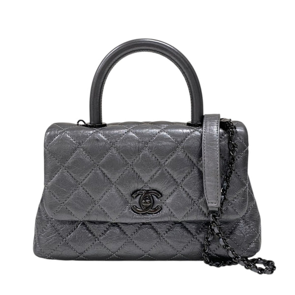 シャネル CHANEL ココハンドルXS A92990 メタリックシルバー ブラック