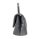 シャネル CHANEL ココハンドルXS A92990 メタリックシルバー ブラック金具 エイジドカーフ レディース ハンドバッグ ショルダーバッグ