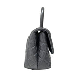 シャネル CHANEL ココハンドルXS A92990 メタリックシルバー ブラック金具 エイジドカーフ レディース ハンドバッグ ショルダーバッグ