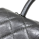 シャネル CHANEL ココハンドルXS A92990 メタリックシルバー ブラック金具 エイジドカーフ レディース ハンドバッグ ショルダーバッグ