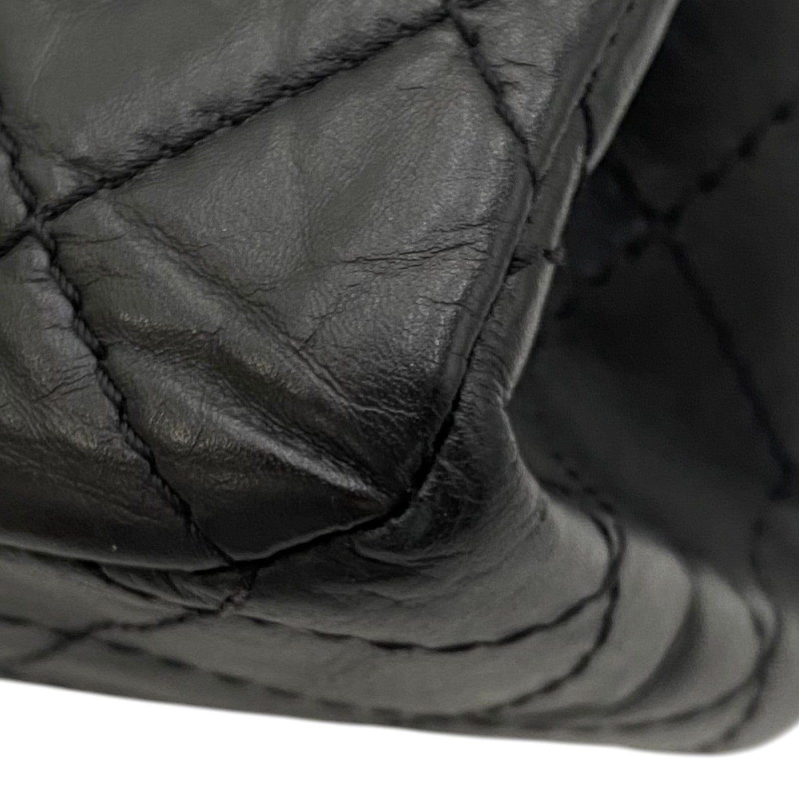シャネル CHANEL 2.55 ラージ フラップバッグ A37587 ブラック シルバー金具 エイジドカーフ レディース ショルダーバッグ シャネル CHANEL 2.55 ラージ フラップバッグ A37587 ブラック