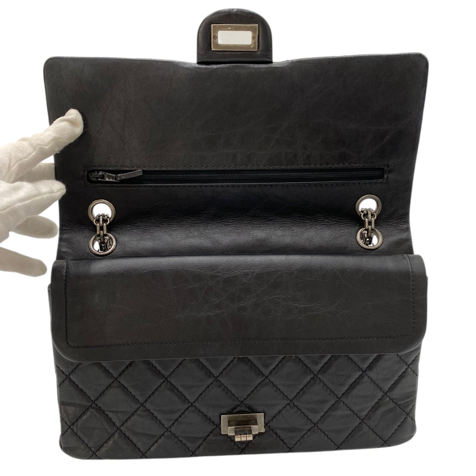 シャネル CHANEL 2.55 ラージ フラップバッグ A37587 ブラック