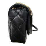 シャネル CHANEL ワイルドステッチフラップバッグ ブラック　ゴールド金具 ラム レディース ショルダーバッグ