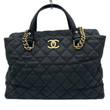 シャネル CHANEL マトラッセ チェーントートバッグ ブラック ゴールド金具 ソフトキャビアスキン レディース トートバッグ