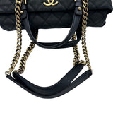 シャネル CHANEL マトラッセ チェーントートバッグ ブラック ゴールド金具 ソフトキャビアスキン レディース トートバッグ