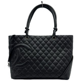 シャネル CHANEL カンボンライン トートラージ A25169 10番台 ブラック/ブラック ラム/エナメル レディース トートバッグ