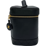 シャネル CHANEL ビコローレ バニティバッグ A01619 4番台 ブラック ゴールド金具 ラムスキン レディース ハンドバッグ
