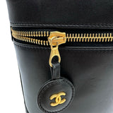 シャネル CHANEL ビコローレ バニティバッグ A01619 4番台 ブラック ゴールド金具 ラムスキン レディース ハンドバッグ