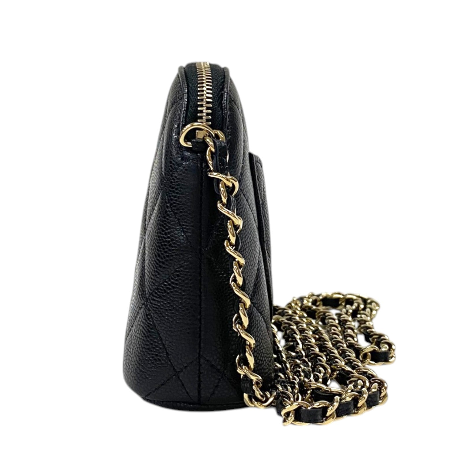 シャネル CHANEL クラシックチェーンクラッチ AP4000 ブラック ゴールド金具 キャビアスキン レディース ショルダーバッグ シャネル CHANEL クラシックチェーンクラッチ AP4000 ブラック