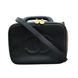 シャネル CHANEL ココマーク2wayバニティバッグ A07061 ブラック/ゴールド金具 キャビアスキン レディース ショルダーバッグ
