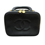 シャネル CHANEL ココマーク2wayバニティバッグ A07061 ブラック/ゴールド金具 キャビアスキン レディース ショルダーバッグ