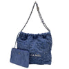 シャネル CHANEL CHANEL22 スモールバッグ AS3260 ブルー シルバー金具 デニム レディース ショルダーバッグ