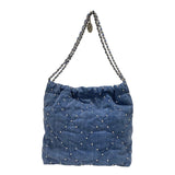 シャネル CHANEL CHANEL22 スモールバッグ AS3260 ブルー シルバー金具 デニム レディース ショルダーバッグ