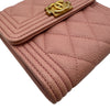 シャネル CHANEL ボーイシャネルスモールフラップウォレット A80734 25番台 ブラック ゴールド金具 キャビアスキン レディース 三つ折り財布