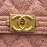 シャネル CHANEL ボーイシャネルスモールフラップウォレット A80734 25番台 ブラック ゴールド金具 キャビアスキン レディース 三つ折り財布