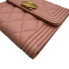 シャネル CHANEL ボーイシャネルスモールフラップウォレット A80734 25番台 ブラック ゴールド金具 キャビアスキン レディース 三つ折り財布