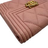 シャネル CHANEL ボーイシャネルスモールフラップウォレット A80734 25番台 ブラック ゴールド金具 キャビアスキン レディース 三つ折り財布