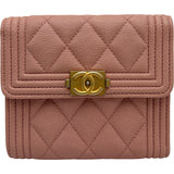 シャネル CHANEL ボーイシャネルスモールフラップウォレット A80734 25番台 ブラック ゴールド金具 キャビアスキン レディース 三つ折り財布