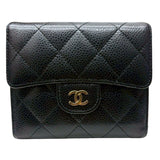 シャネル CHANEL クラシックコンパクトウォレット AP0231 ブラック/GD金具 キャビア ユニセックス 二つ折り財布