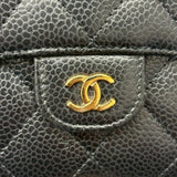 シャネル CHANEL クラシックコンパクトウォレット AP0231 ブラック/GD金具 キャビア ユニセックス 二つ折り財布