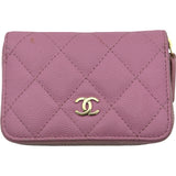 シャネル CHANEL クラシック ジップ コインパース AP0216 ピンク ゴールド金具 キャビア レディース コインケース