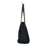 シャネル CHANEL ドーヴィルチェーントートＭＭ A67001 30番台 ネイビー ゴールド金具 ストロー/レザー レディース トートバッグ