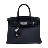 エルメス HERMES バーキン30 W刻 ブラック シルバー金具 トゴ レディース ハンドバッグ