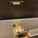 エルメス HERMES ミニケリー2 K刻 エトゥープ ゴールド金具 エプソン レディース ハンドバッグ