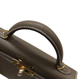 エルメス HERMES ミニケリー2 K刻 エトゥープ ゴールド金具 エプソン レディース ハンドバッグ