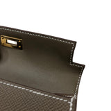 エルメス HERMES ミニケリー2 K刻 エトゥープ ゴールド金具 エプソン レディース ハンドバッグ