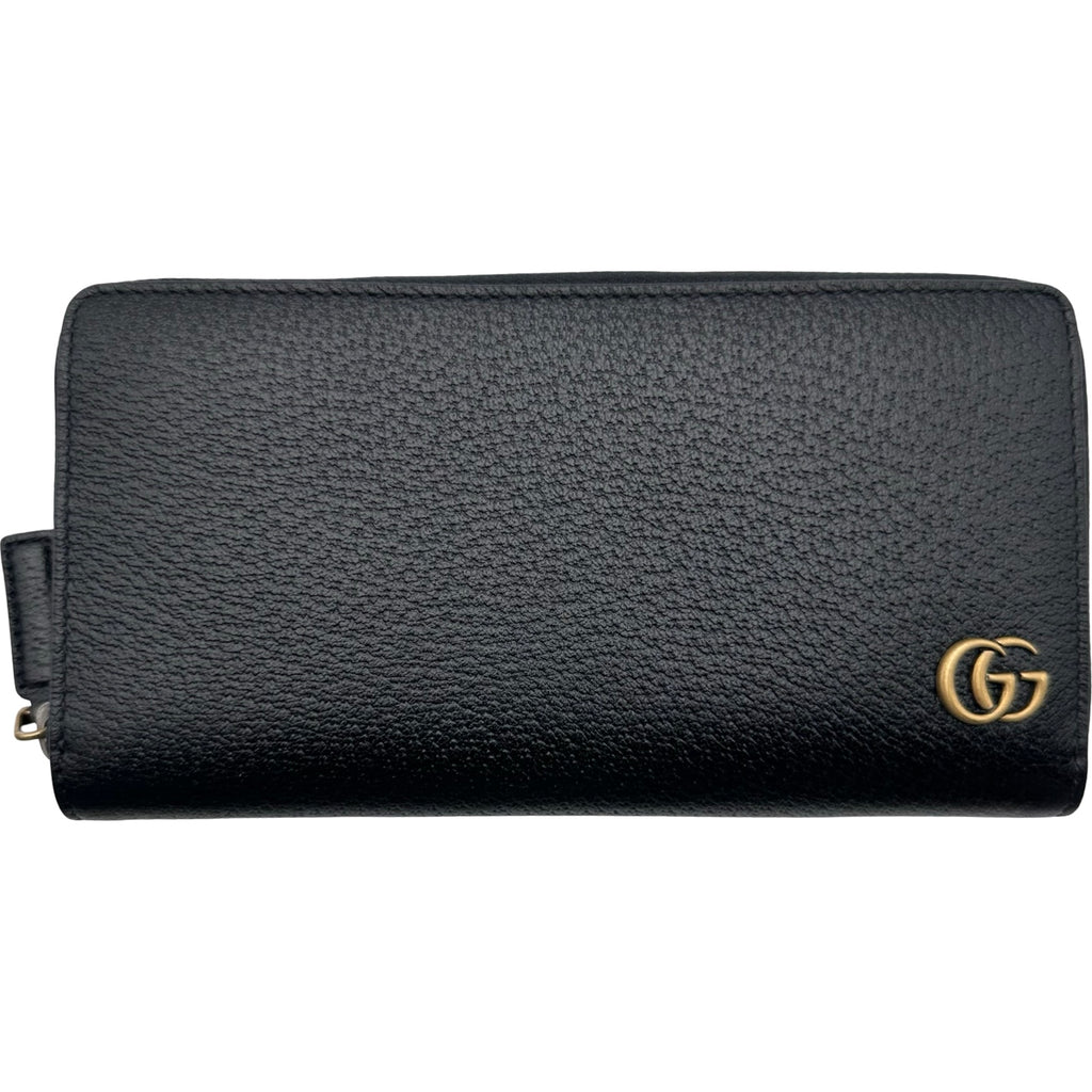 グッチ GUCCI GGマーモントロングジップウォレット 428736 ブラック レザー レディース 長財布 グッチ GUCCI GGマーモントロングジップウォレット 428736 ブラック