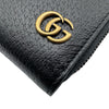 グッチ GUCCI GGマーモントロングジップウォレット 428736 ブラック レザー レディース 長財布
