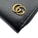 グッチ GUCCI GGマーモントロングジップウォレット 428736 ブラック レザー レディース 長財布