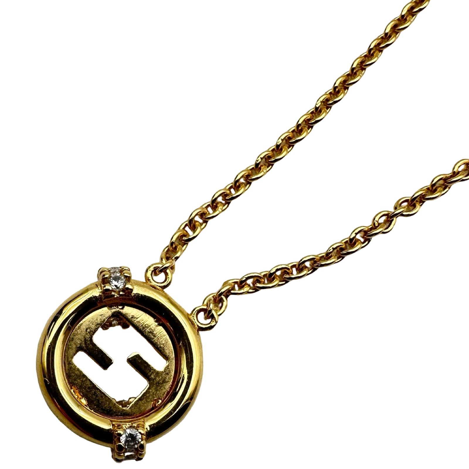 フェンディ FENDI エバーラウンド ネックレス ゴールド メタル/合成宝石 アクセサリー フェンディ FENDI エバーラウンド ネックレス ゴールド メタル/合成