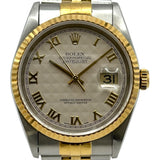 ロレックス ROLEX デイトジャスト 16233 アイボリーピラミッド ゴールド/ステンレススチール 自動巻き メンズ 腕時計