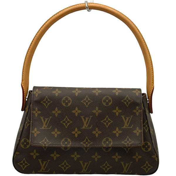 美品 ルイ・ヴィトン モノグラム ミニルーピングバッグ ルイ・ヴィトン LOUIS VUITTON ミニ・ルーピング M51147 ブラウン