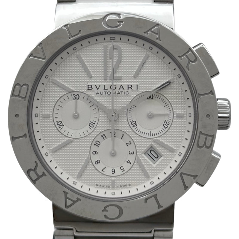 シルバー ステンレススチール アナログ腕時計 ブルガリ ブルガリ BVLGARI ブルガリブルガリ クロノグラフ BB42 SSCH シルバー