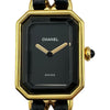 シャネル CHANEL プルミエール S H0001 ブラック ゴールドメッキ クオーツ レディース 腕時計