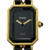 シャネル CHANEL プルミエール S H0001 ブラック ゴールドメッキ クオーツ レディース 腕時計