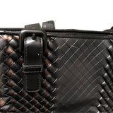 ボッテガ・ヴェネタ BOTTEGA VENETA イントレチャートトートバッグ ブラック/ブロンズ レザー メンズ ハンドバッグ