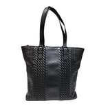 ボッテガ・ヴェネタ BOTTEGA VENETA イントレチャートトートバッグ ブラック/ブロンズ レザー メンズ ハンドバッグ