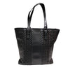 ボッテガ・ヴェネタ BOTTEGA VENETA イントレチャートトートバッグ ブラック/ブロンズ レザー メンズ ハンドバッグ