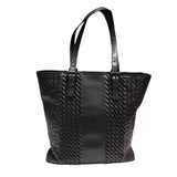 ボッテガ・ヴェネタ BOTTEGA VENETA イントレチャートトートバッグ ブラック/ブロンズ レザー メンズ ハンドバッグ