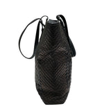 ボッテガ・ヴェネタ BOTTEGA VENETA イントレチャートトートバッグ ブラック/ブロンズ レザー メンズ ハンドバッグ