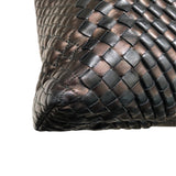 ボッテガ・ヴェネタ BOTTEGA VENETA イントレチャートトートバッグ ブラック/ブロンズ レザー メンズ ハンドバッグ