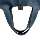 エルメス HERMES ピコタンロックPM W刻印 ブルードプリュス ゴールド金具 トリヨン レディース ハンドバッグ